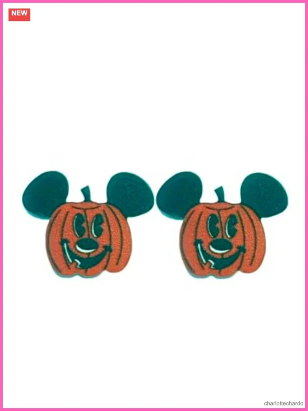 Pumpkin Mouse Stud Earrings Acrylic Halloween Fall Gift for Women